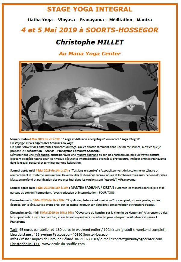 Stage Yoga Intégral Christophe Millet Mana Yoga Hossegor